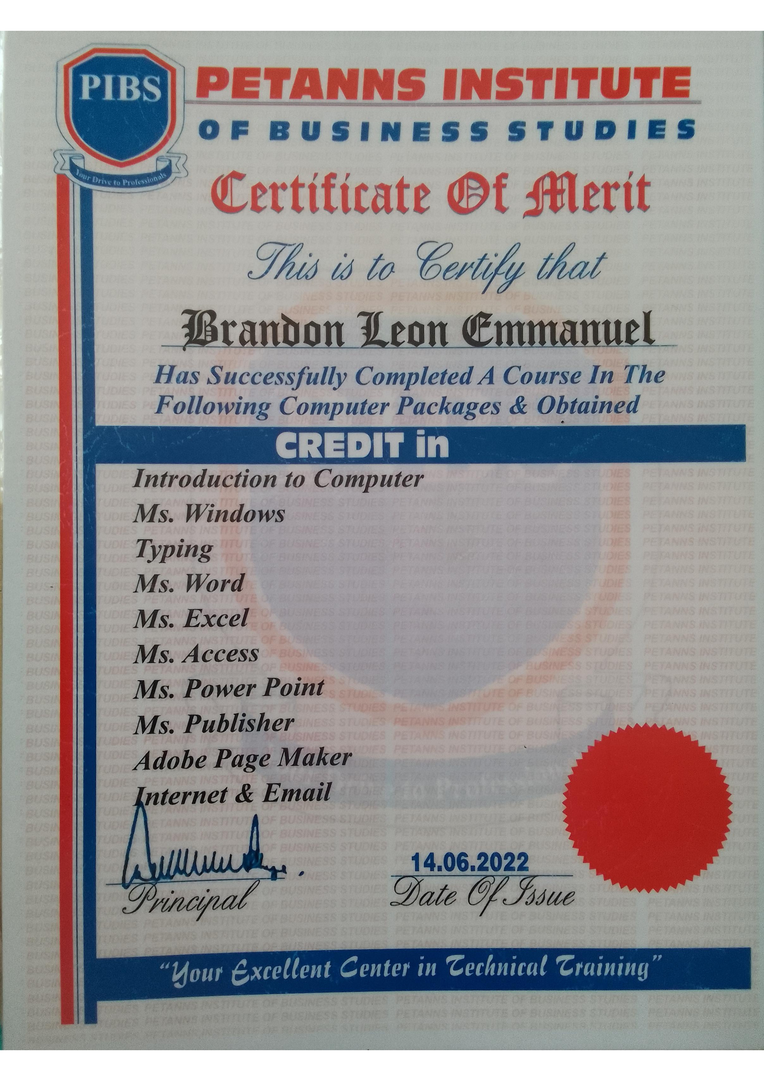 Microsoft Office Certificate